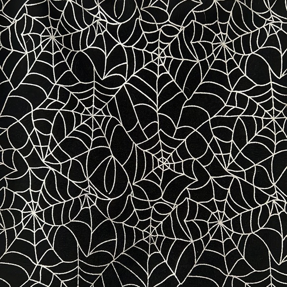 Halloween Black Leggings with Metallic Silver Spider Web Pattern size XL - Picture 2 of 5
